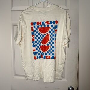 Target Cream Shirt with Red and Blue Graphic